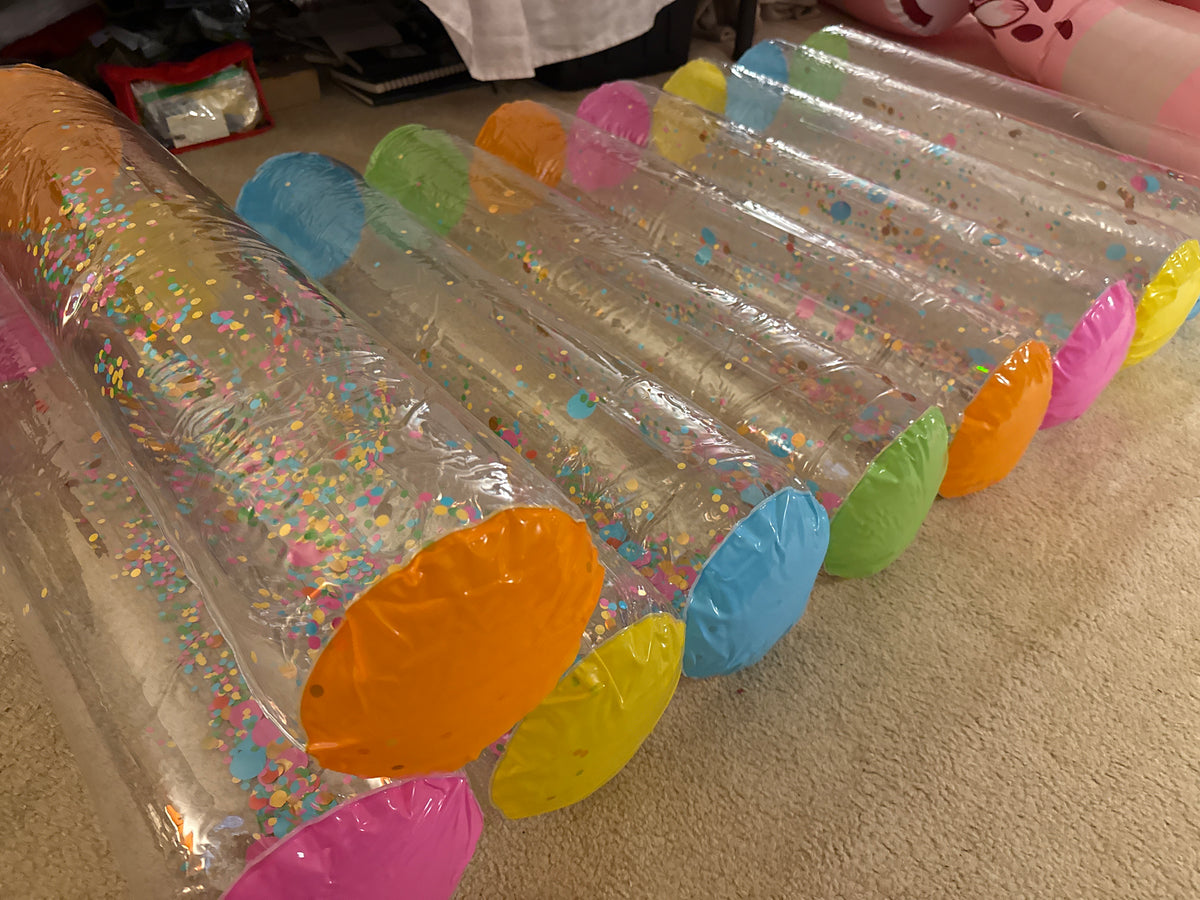 luxe confetti lounger inflatable